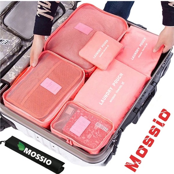 EUC Mossio Travel packing cubes, set of 6 coral - Picture 1 of 5